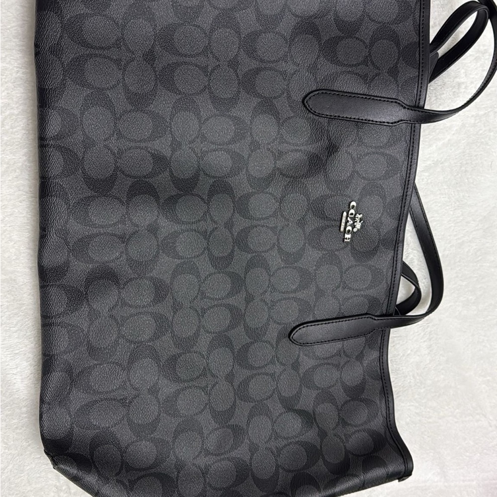 Coach Black Monogram Tote Bag